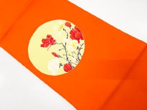 塩瀬　手描き　木蓮模様　名古屋帯